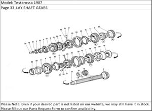 Testarossa 1987 Page 33  LAY SHAFT GEARS