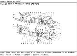 Testarossa 1987 Page 38  FRONT AND REAR BRAKE CALIPERS