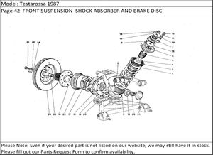 Testarossa 1987 Page 42  FRONT SUSPENSION  SHOCK ABSORBER AND BRAKE DISC