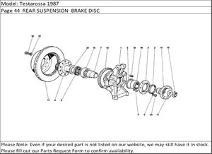 Testarossa 1987 Page 44  REAR SUSPENSION  BRAKE DISC