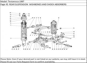 Testarossa 1987 Page 45  REAR SUSPENSION  WISHBONES AND SHOCK ABSORBERS