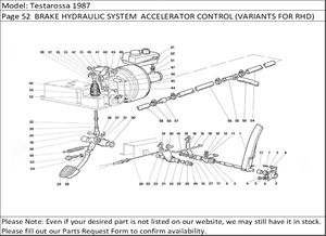 Testarossa 1987 Page 52  BRAKE HYDRAULIC SYSTEM  ACCELERATOR CONTROL (VARIANTS FOR RHD)
