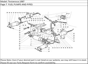 Testarossa 1987 Page 7  FUEL PUMPS AND PIPES
