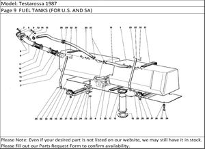 Testarossa 1987 Page 9  FUEL TANKS (FOR U.S. AND SA)
