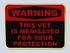 "Warning This Vet Is Medicated" Hat Pin – 1-1/4 Inch Military Style Enamel Pin, Humor & Pride