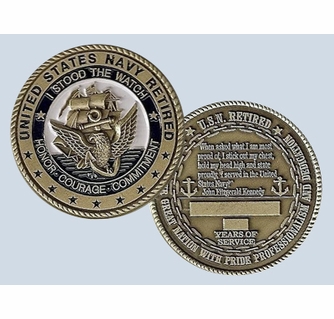 Commemorative Coin: United States Navy Retired - Engravable