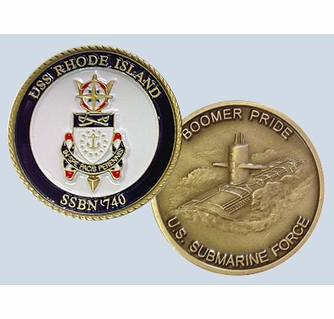 USS Rhode Island SSBN 740 Challenge Coin