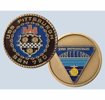 USS Pittsburgh SSN 720 Challenge Coin