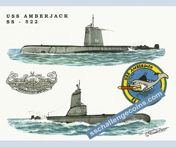 Submarine Art USS Amberjack SS 522