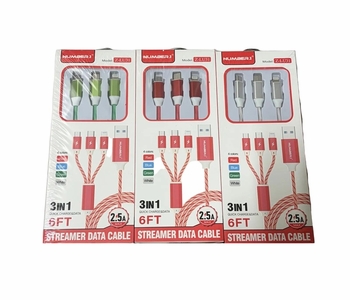 3 In 1 Light Up Cables 6ft 12/bx