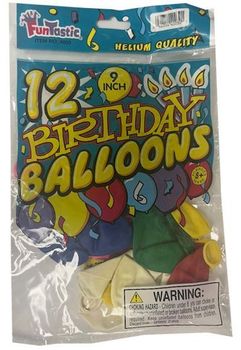 Happy Birthday Balloon 12ct 9" 12bx