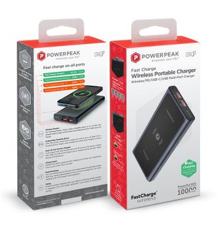 PowerPeak Dual Wireless Portable Charger 10,000 MAh3/bx Wireless (no wire)