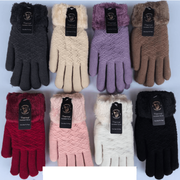 Lady's Glove With Fur Assorted Color 12/bx