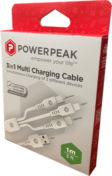Power Peak 3 in 1 Cable 3ft 6/bx