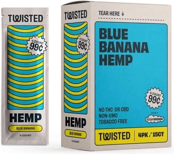 Twisted Hemp Wraps Blue Banana4/99 15/bx