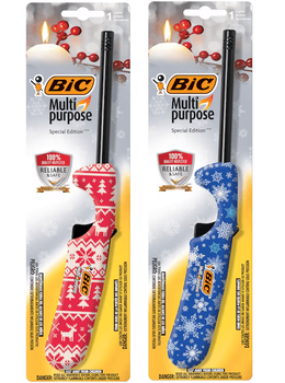 BIC Multi-Purpose Lighter, Holiday Sweater Collection, 10/ct Display