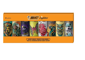 BIC Special Edition Tattoos Series Lighters, Set of 8 Lighters