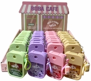 BOBA CAFE Scented hand sanitizer spray w/Silicone Case + Keychain 40ct Display
