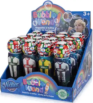 NO SPILL Soccer Bubble Wand 16ct display