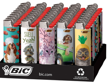Bic Animal Lover New Lighter 50/tray