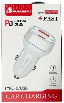 Fast Dual Car Charger 30W 12/bx