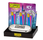 Clipper Metal Icy Jet Flame Lighter 12/tray