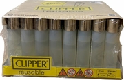 Clipper Translucent White Lighters 48/tray