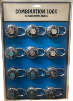 Combination Locks No Key 12/crd