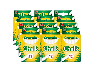 Crayola White Chalk Sticks, 12 Sticks Per Box,12/bx