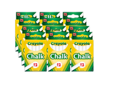 Crayola White Chalk Sticks, 12 Sticks Per Box,12/bx