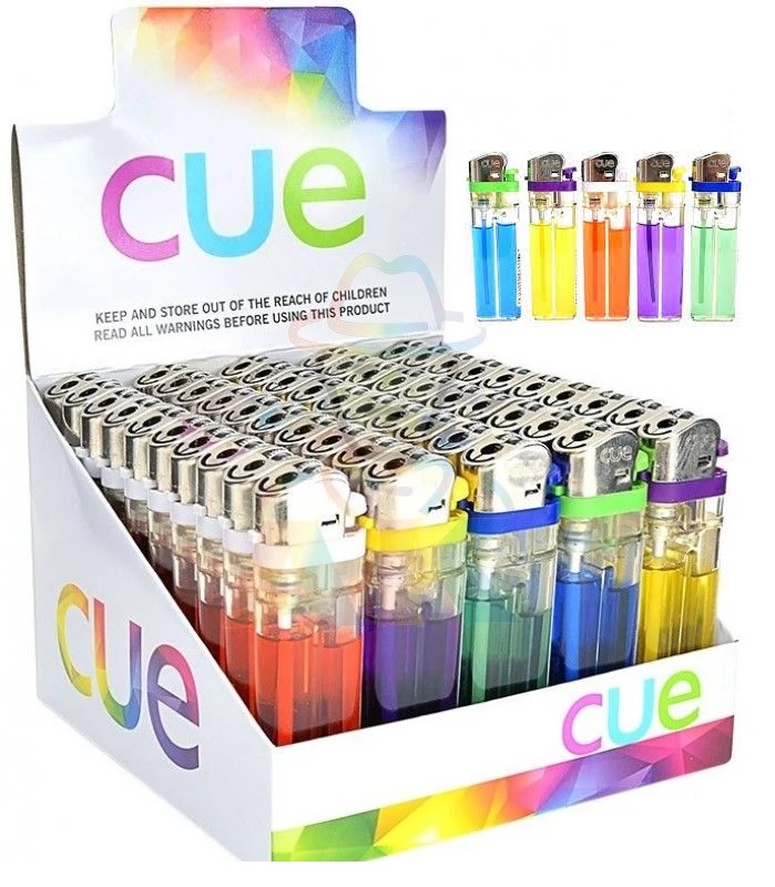 Cue Color Butane Lighters 50/tray
