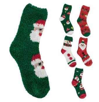 Christmas Winter Fuzzy Socks 12/bx