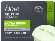 Dove Men Bar Soap Extra Fresh 4/pk