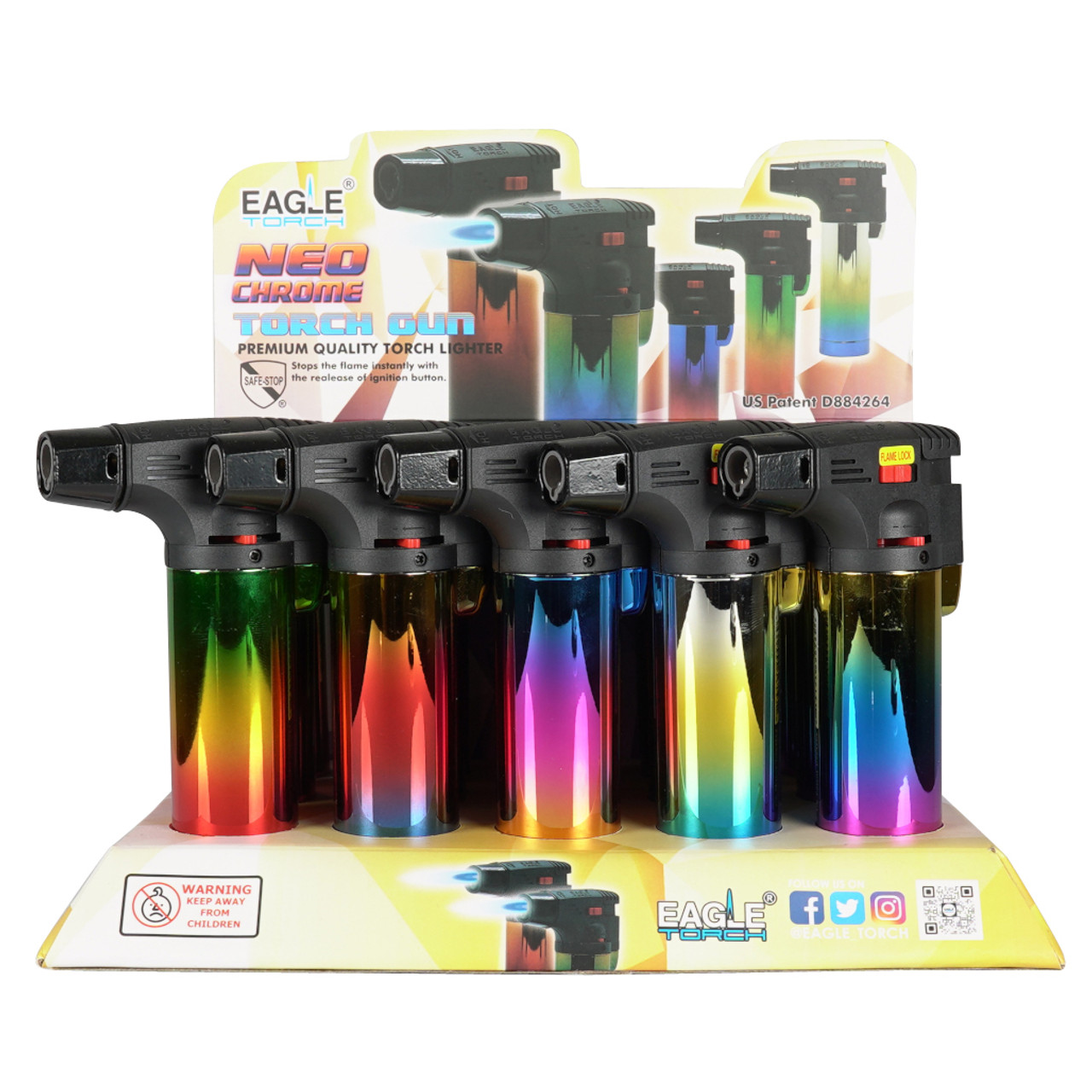 Eagle Rainbow Torch Lighter 15/tray Refillable Lighters & Torch