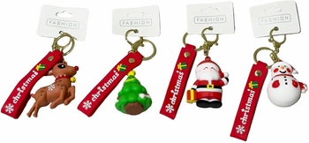 Christmas Holiday Keychain Assorted 4 Styles 12/bx