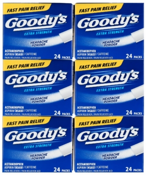 Goody's Powder, 24 Powder Sticks /6 Box's