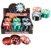 51mm 3 Part Poker Grinder Assorted Designs 12/bx