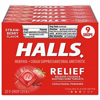 Halls Strawberry Cough Drops USA 20/ct