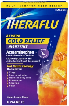 Theraflu Severe Cold Relief Nighttime Honey Lemon 6pk 3/bx
