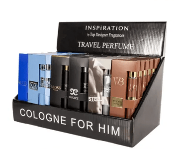 Men's Perfume Travel Vials 1.18oz/35ml, 48/ct Display
