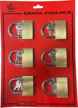 Large Assorted Locks w/Key 6/crd