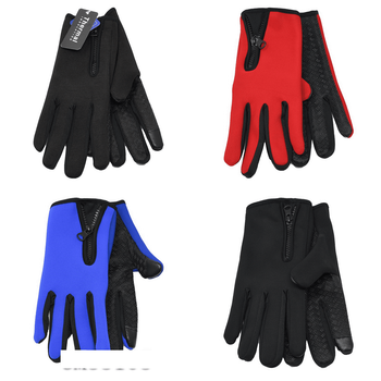 Men's zipper Ski Glove Assorted Color 12/bx