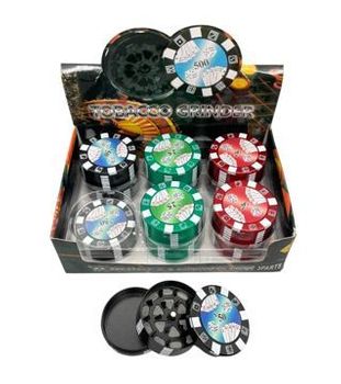 Metal 3 Part Grinder Poker Chip 12/ct