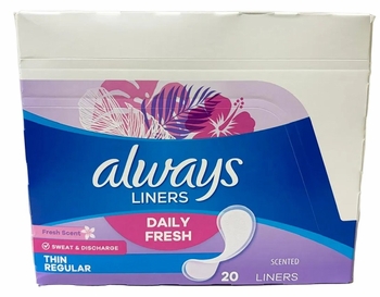 Always Thin Liners 20/ct scented 12/bx