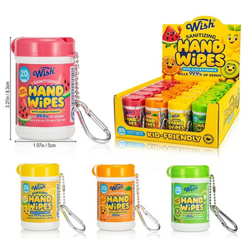 Wish Scented Sanitizing 20ct Hand Wipes 24ct Disp kid Friendly