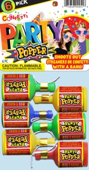 Confetti Party Popper 6/bx