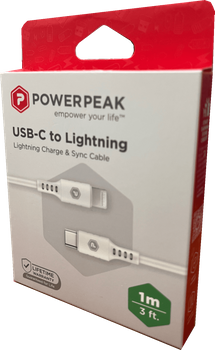 Power Peak Type C-Iphone 3ft Cable 6/bx