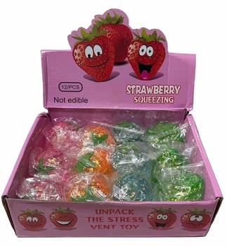 Squishy Strawberry Vent Toy Asst Colors 12/bx