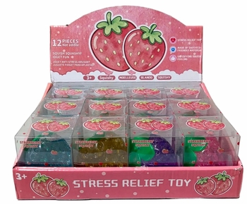Squishy Strawberry Vent Toy Asst Colors 12/bx