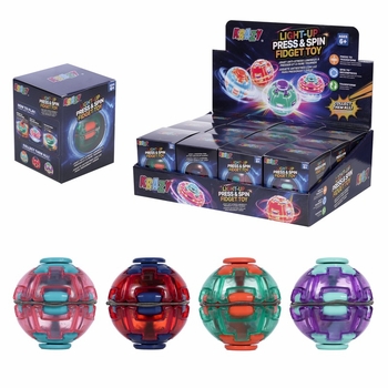 Light Up Press & Spin Fidget Toy 12/bx